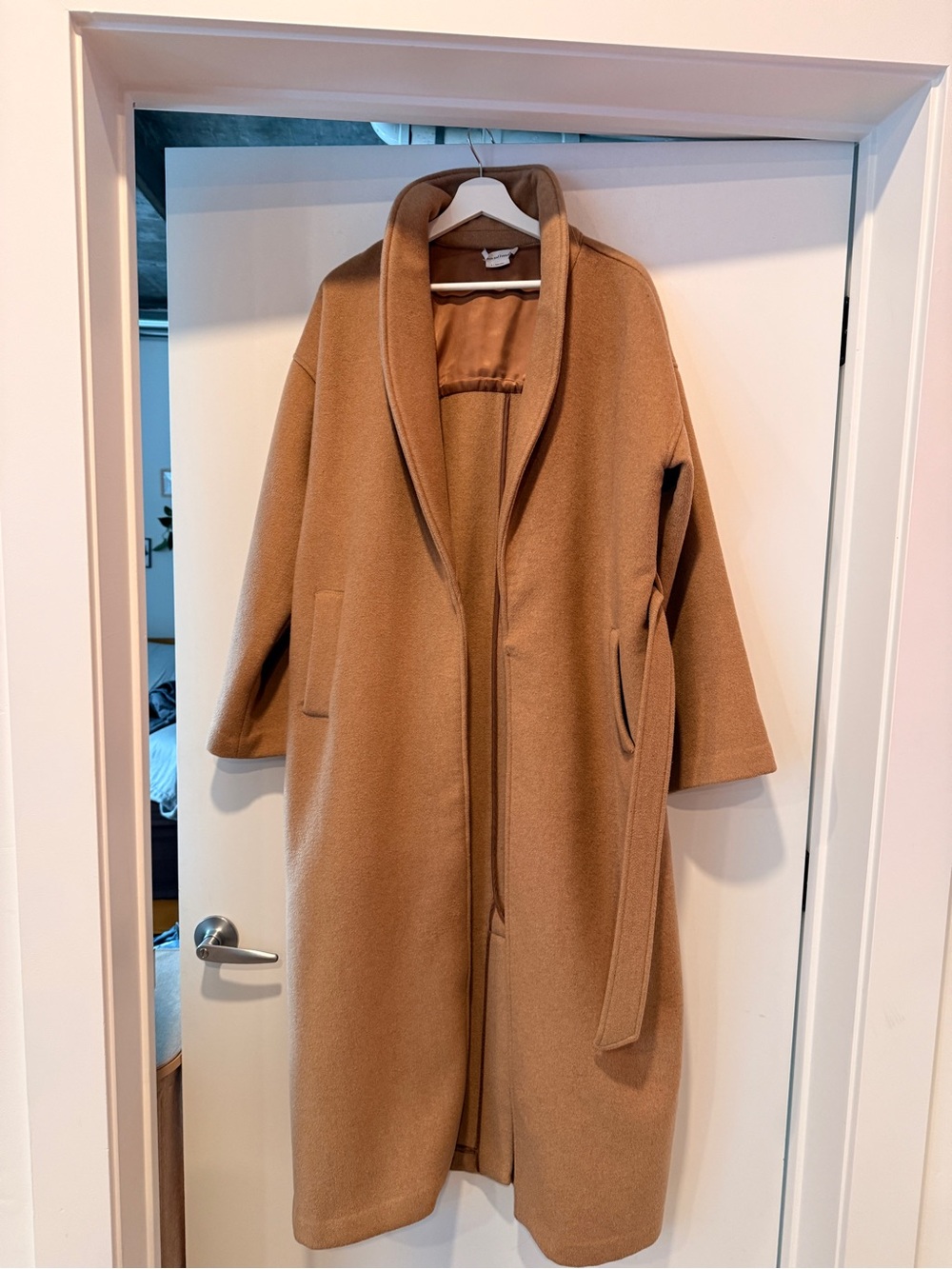 Lovers + Friends Classic Camel Shawl-Collar Long Coat - Women